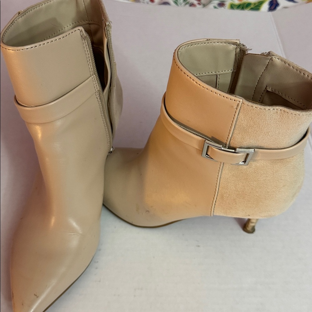 Nine West Chic Cream Ankle Booties